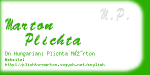 marton plichta business card